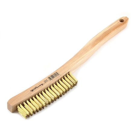 Forney Scratch Brush With Long Handle, Brass, 3 X 19 Rows 70518